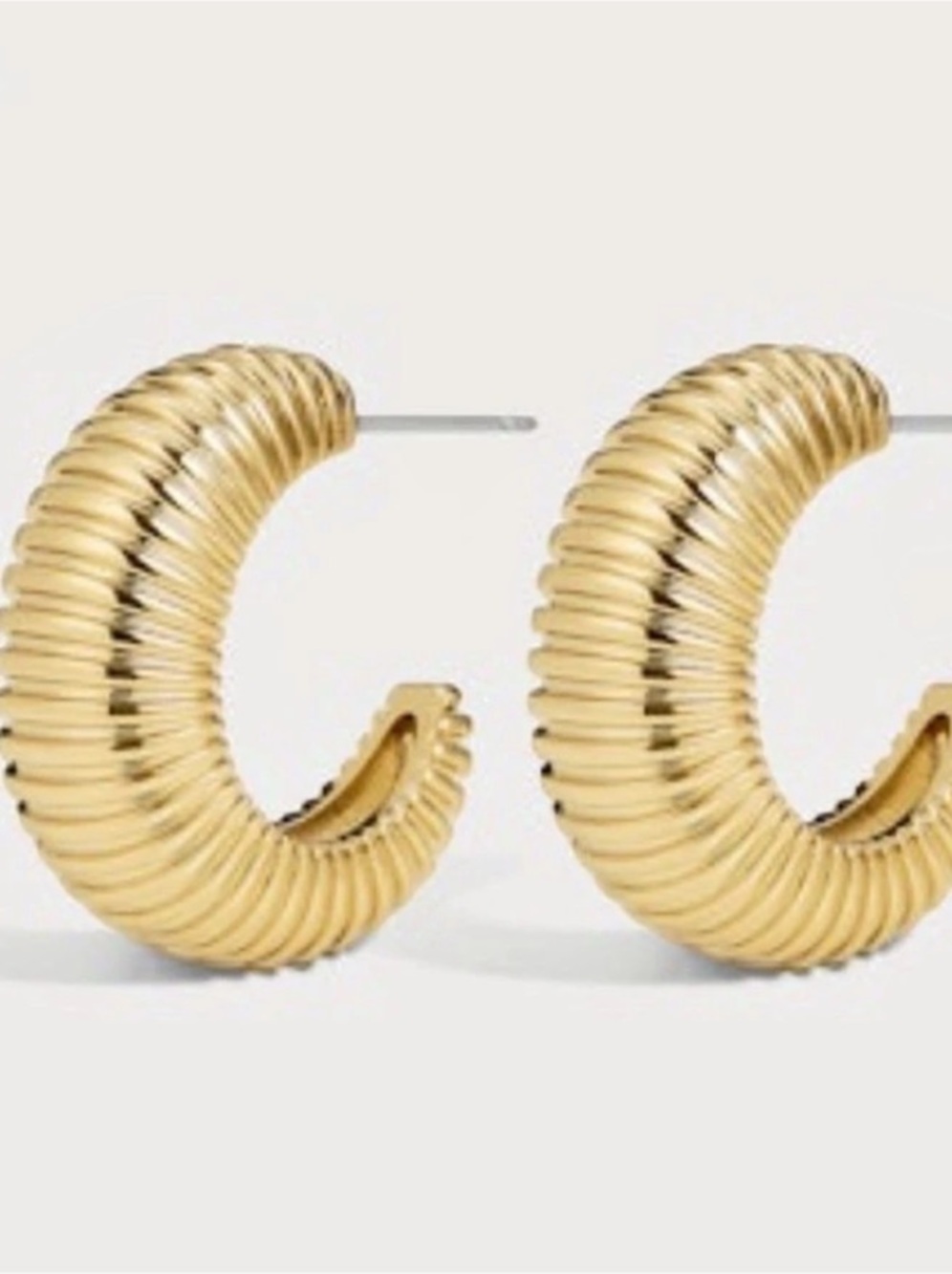 The XL Georgia Ridged Gold Hoops |LUVAJ